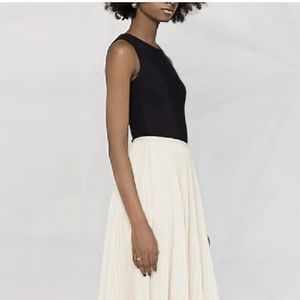 TALBOTS | Formal Black Ivory Pleated Dress